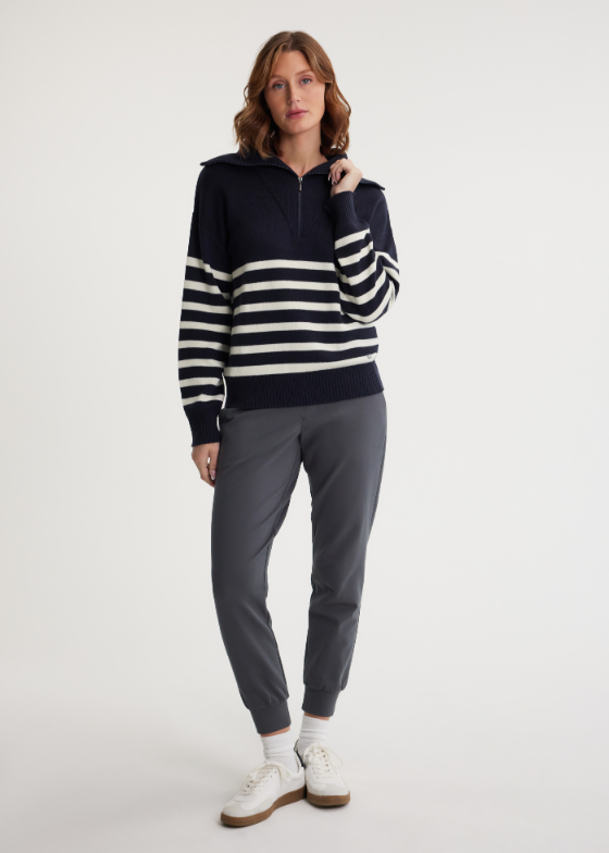 Fig Zina 1/4 Zip Sweater Night Pearl