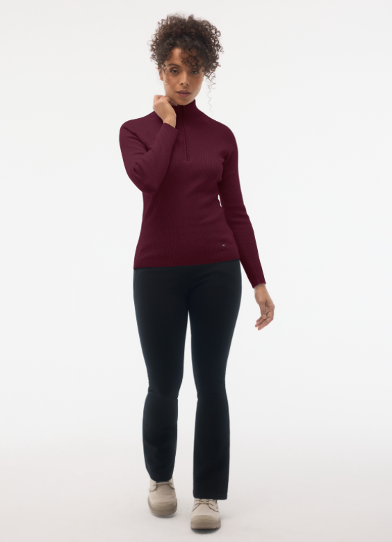 Fig Astra Half Zip Fitted Sweater Twinberry