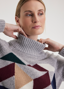 Fig Laurel Intarsia Sweater Grey Heather