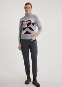 Fig Laurel Intarsia Sweater Grey Heather