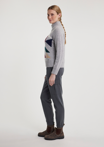 Fig Laurel Intarsia Sweater Grey Heather