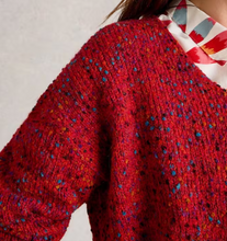 Load image into Gallery viewer, White Stuff UK Textured V Neck Sweater Mid Red
