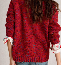 Load image into Gallery viewer, White Stuff UK Textured V Neck Sweater Mid Red
