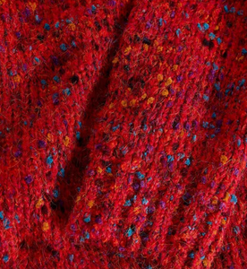 White Stuff UK Textured V Neck Sweater Mid Red