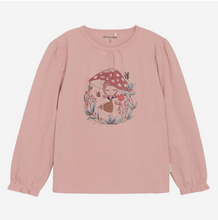 Load image into Gallery viewer, Minymo Mushroom Girl Tee Rose

