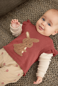 Minymo Bunny Baby Vest Rose