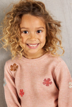 Load image into Gallery viewer, Minymo Flower Embroidered Sweater Misty Rose
