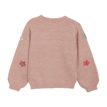 Load image into Gallery viewer, Minymo Flower Embroidered Sweater Misty Rose
