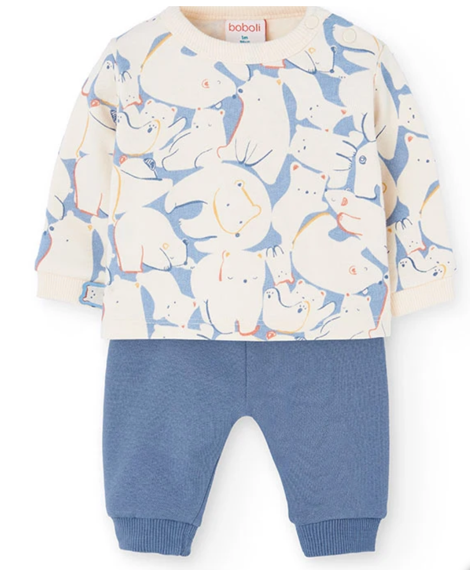 Boboli Polar Bear Fleece Sweatshirt and Jogger