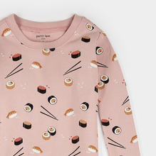 Load image into Gallery viewer, Petit Lem Sushi Print Baby Pyjamas Pink
