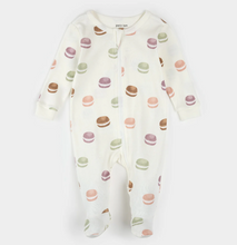 Load image into Gallery viewer, Petit Lem Macaron Print Sleeper Antique White
