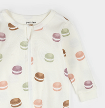 Load image into Gallery viewer, Petit Lem Macaron Print Sleeper Antique White
