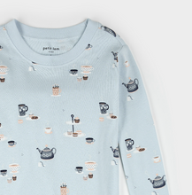 Load image into Gallery viewer, Petit Lem Tea Party Print Pyjamas Sky Blue
