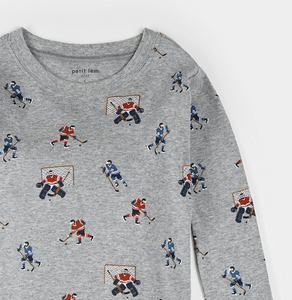 Petit Lem Hockey Players Print Baby Pyjamas