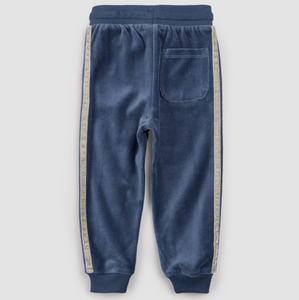 Miles Retro Stripe Blue Velour Jogger