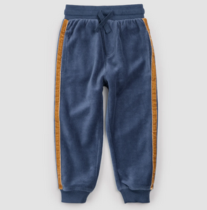 Miles Retro Stripe Blue Velour Jogger