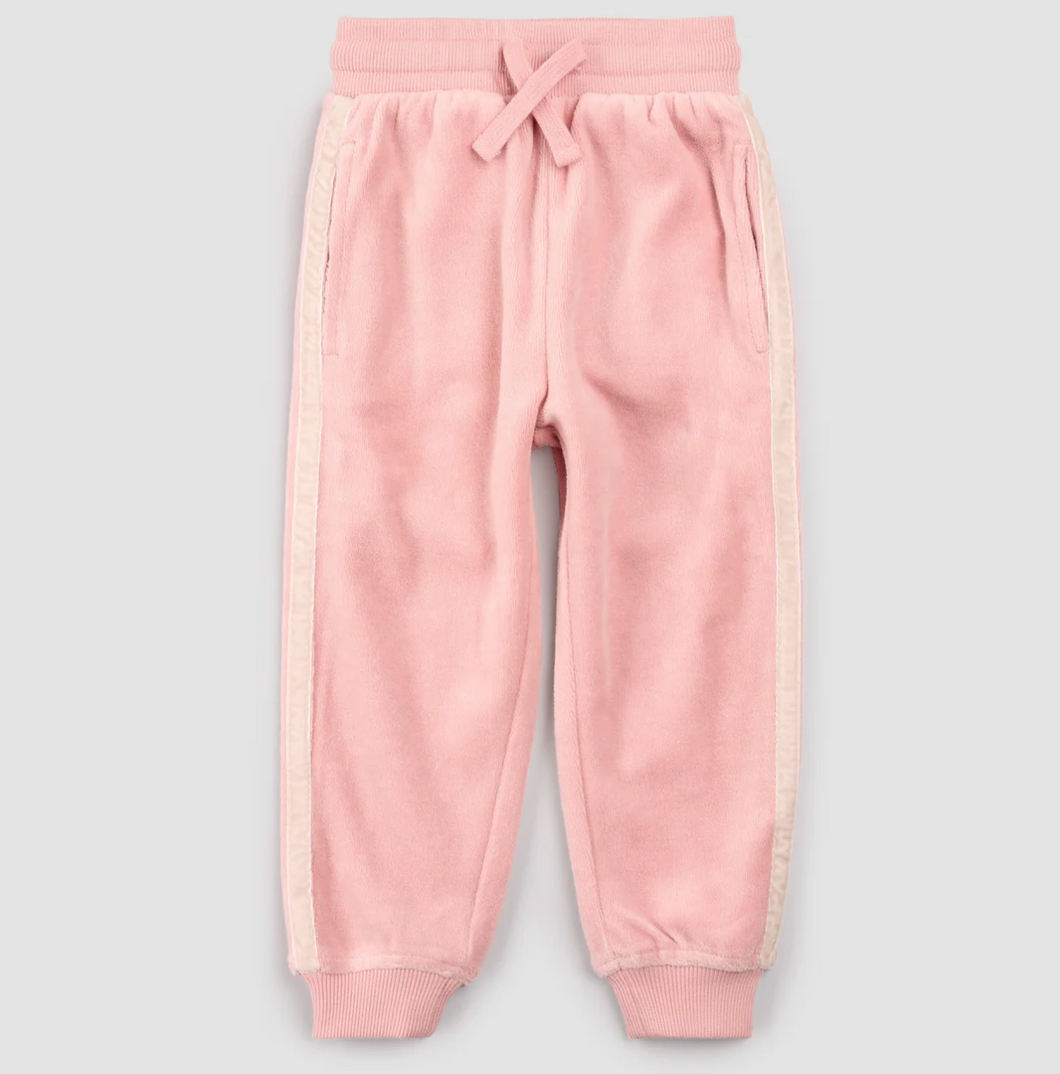 Miles Retro Stripe Pink Velour Jogger