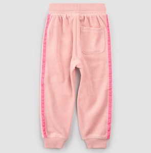 Miles Retro Stripe Pink Velour Jogger