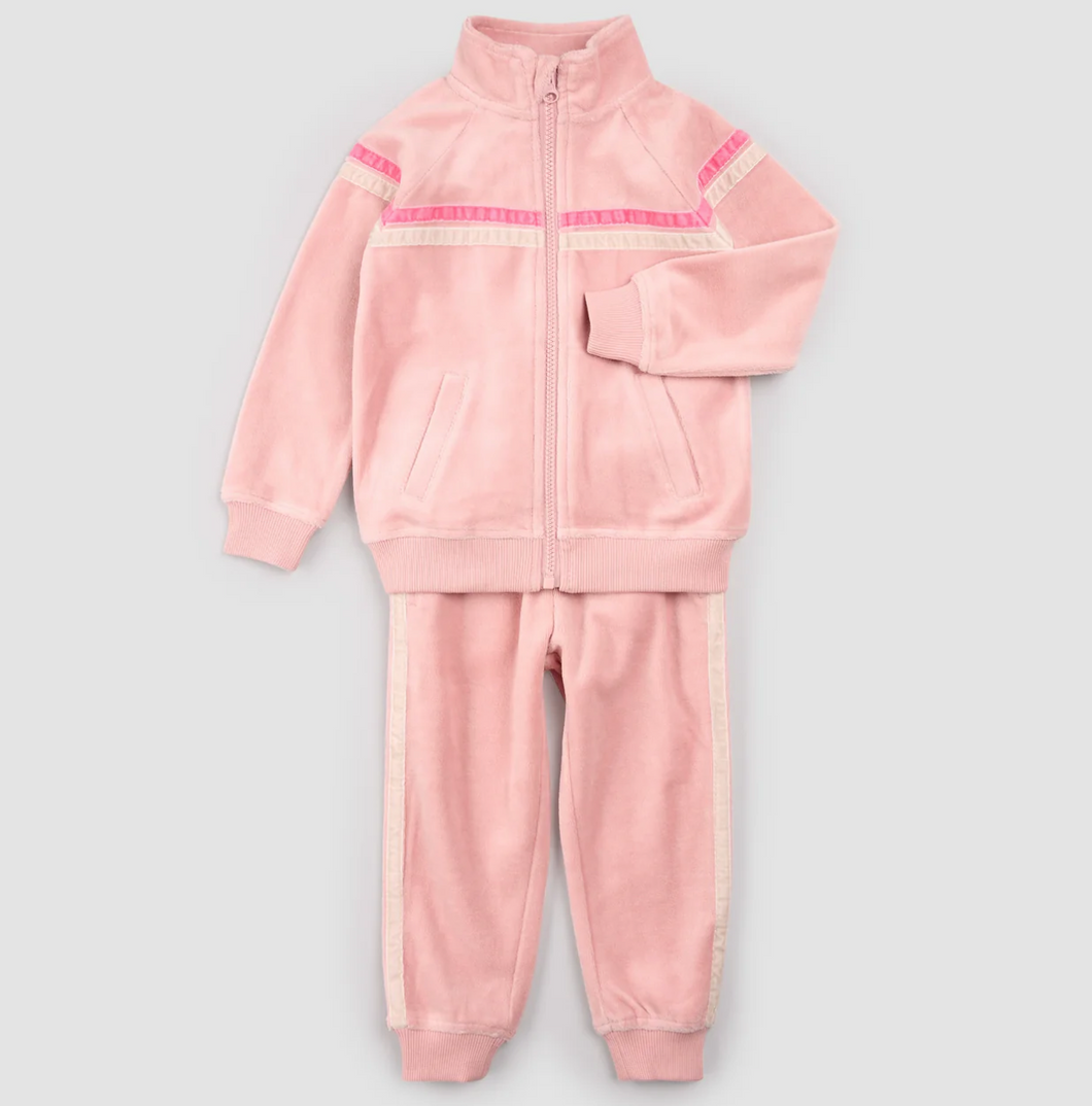 Miles Baby Velour Tracksuit Light Pink