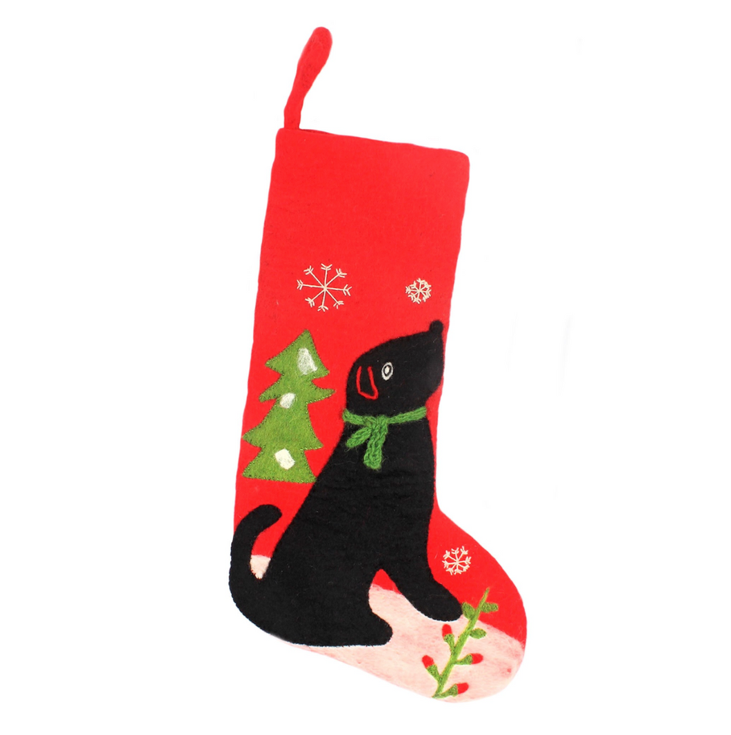 Felt Dog Christmas Stocking