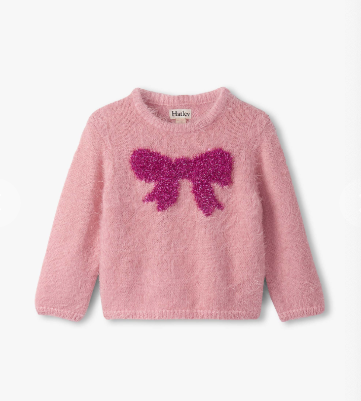 Hatley Shiny Bow Plush Sweater