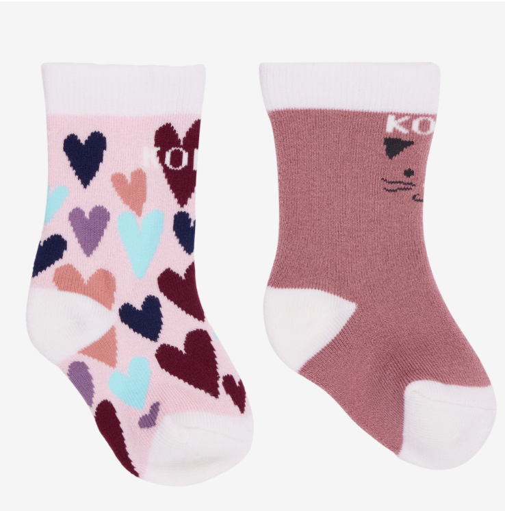 Kombi Adorable Twin Pack Infant Socks Rose Baby Flowers