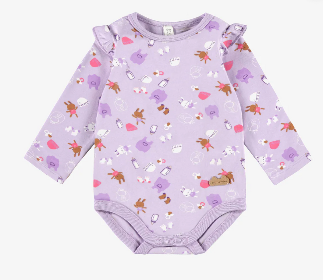 Souris Mini Baby Bunny Onesie and Grow Pant Purple