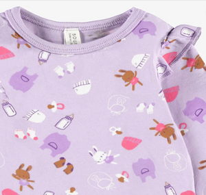 Souris Mini Baby Bunny Onesie and Grow Pant Purple