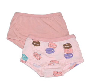 Silkberry Girls 2pack Bamboo Boxer Briefs Coral Blush/Macaron Party