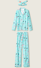 Load image into Gallery viewer, PJ Salvage This is How I Roll Flannel Pyjamas Turquoise

