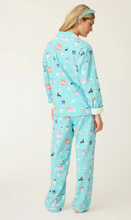 Load image into Gallery viewer, PJ Salvage This is How I Roll Flannel Pyjamas Turquoise
