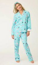 Load image into Gallery viewer, PJ Salvage This is How I Roll Flannel Pyjamas Turquoise
