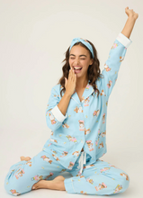 Load image into Gallery viewer, PJ Salvage Beary Cute Flannel Pyjamas Ice Blue
