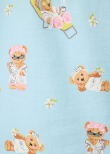 PJ Salvage Beary Cute Flannel Pyjamas Ice Blue