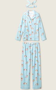 PJ Salvage Beary Cute Flannel Pyjamas Ice Blue