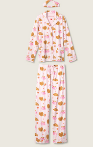PJ Salvage Brunch Club Flannel Pyjamas Pink