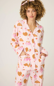 PJ Salvage Brunch Club Flannel Pyjamas Pink
