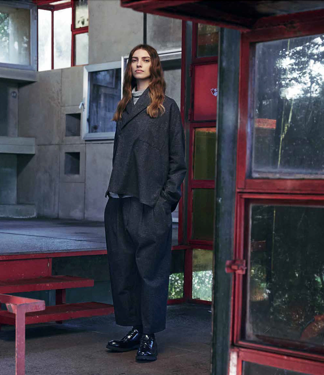 Neirami Grey Flannel Crop Pant
