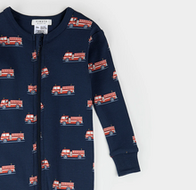 Load image into Gallery viewer, Petit Lem Fire Truck Print Convertible Sleeper
