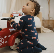 Load image into Gallery viewer, Petit Lem Fire Truck Print Convertible Sleeper
