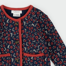 Load image into Gallery viewer, Petit Lem Poppy Floral Print Baby Quilted Cardigan
