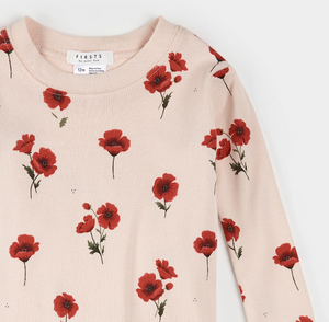 Petit Lem Poppy Print Baby Pyjamas