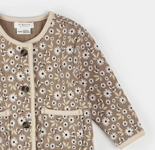 Load image into Gallery viewer, Petit Lem Daisy Print Baby Quilted Cardigan Sand Dune
