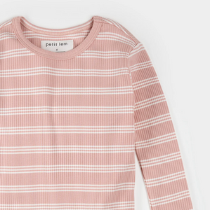 Petit Lem Modal Rib Pyjamas Rose Strip