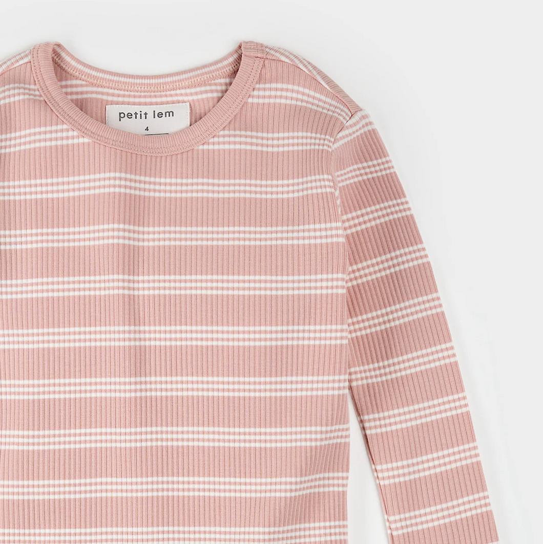 Petit Lem Modal Rib Pyjamas Rose Strip