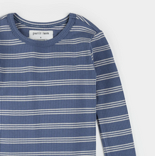 Load image into Gallery viewer, Petit Lem Modal Rib Pyjamas Blue Stripe
