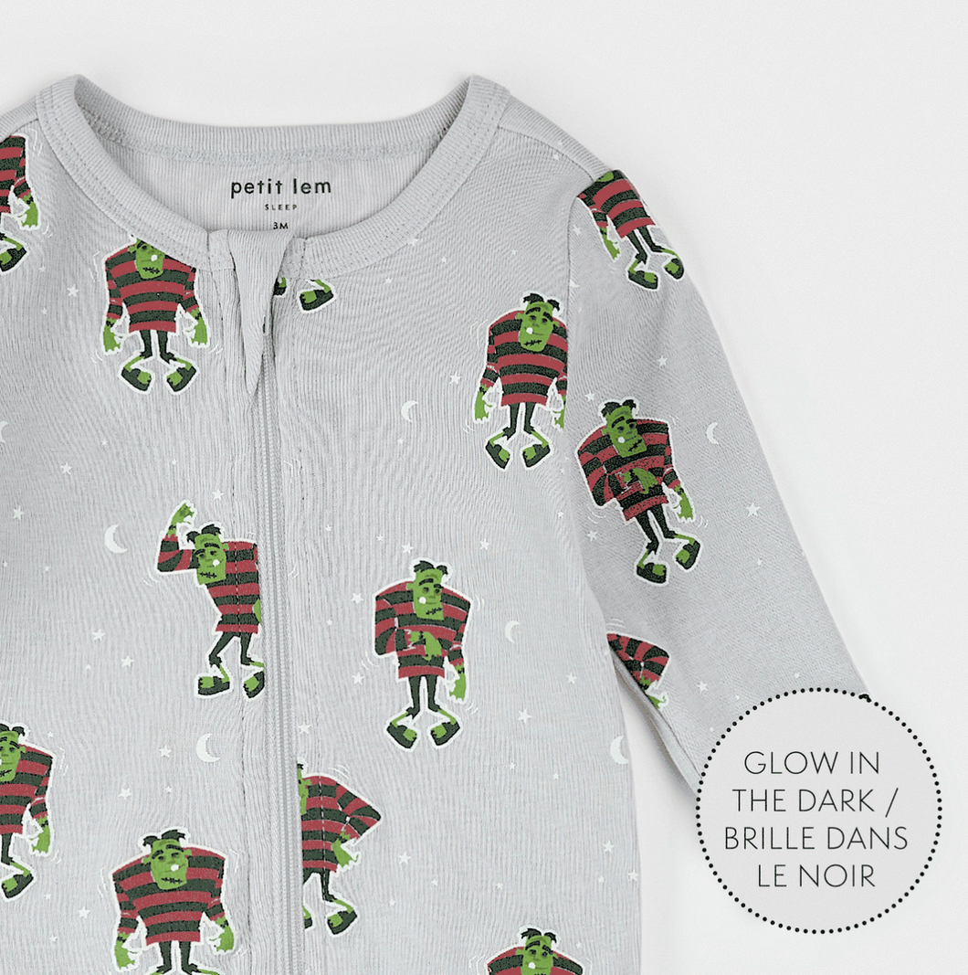 Petit Lem Frankenstein Glow in the Dark Print Sleeper