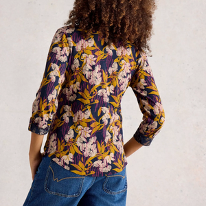 White Stuff UK Annie Jersey Shirt Navy Multi
