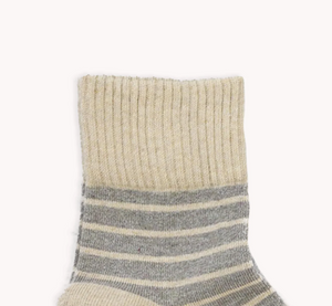 Pokoloko Stripe Solid Pima Socks Honey 2 Pack