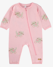 Load image into Gallery viewer, Souris Mini Cat Print Knit Playsuit Pink
